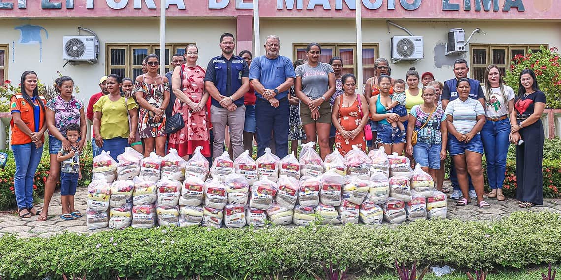 Governo envia 200 cestas básicas em apoio às famílias atingidas pelas tempestades em Mâncio Lima. Foto: Marcos Santos/Secom