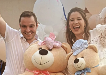 Expectativas, apostas e muitas emoções marcaram o chá revelação dos papais Lucas e Ana Luiza Tavares no último fim de semana