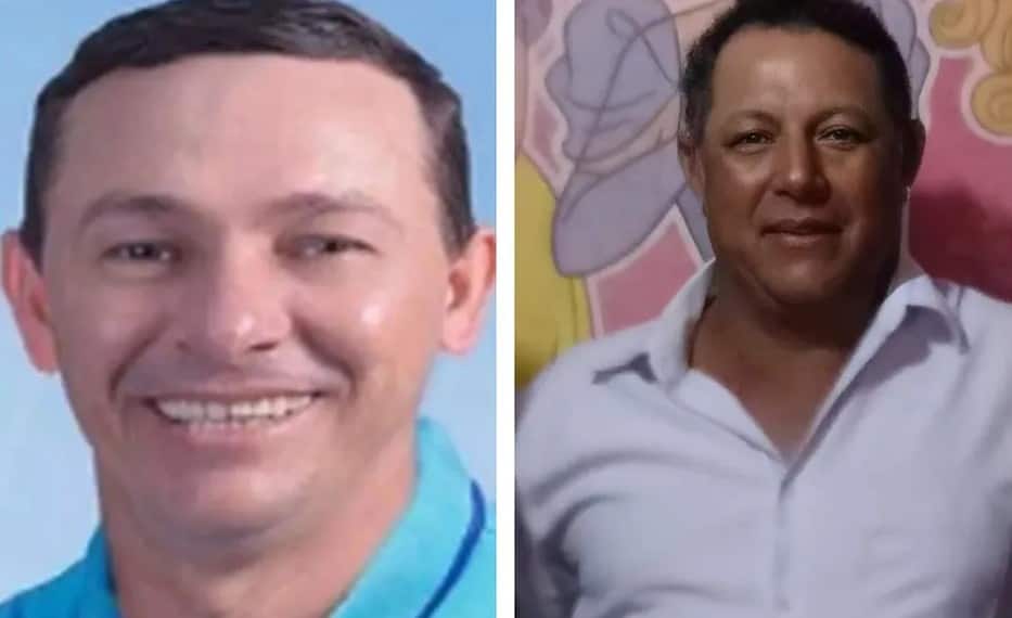 À esquerda aparece o ex-vereador Teio Tessinari e à direita, a vítima Antônio Deuzimar Santiago da Silva  (Foto) Arquivo pessoal