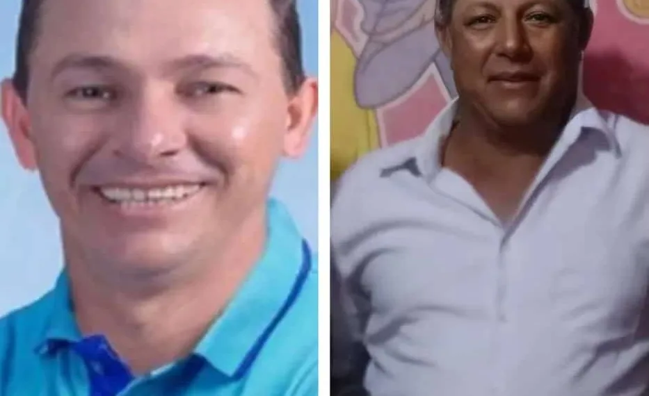 À esquerda aparece o ex-vereador Teio Tessinari e à direita, a vítima Antônio Deuzimar Santiago da Silva  (Foto) Arquivo pessoal