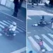 Mãe e filha de 4 meses são atropeladas por moto no Centro de Rio Branco e criança é arremessada; veja o vídeo
