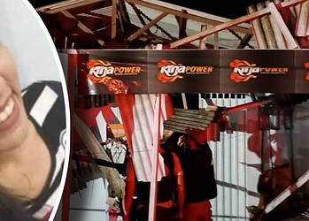 No Acre, temporal derruba teto de comércio e mata proprietária