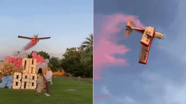 Avião se parte e cai durante chá revelação no México; piloto morre