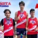 O diretor geral do Colégio Meta Evaristo De Luca com os alunos vencedores da Olimeta