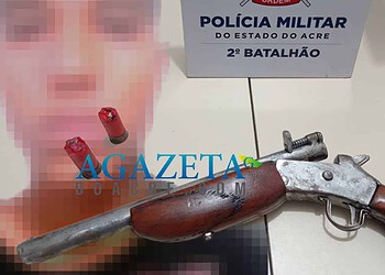 PM apreende menor portando escopeta e munições