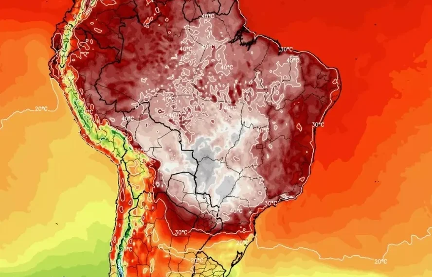 Brasil enfrentará onda de calor e temperaturas recordes em todas as regiões — Foto: Divulgação/MetSul