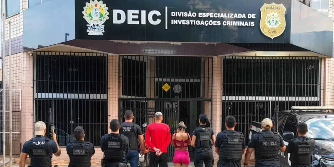 Suspeito de assaltar farmácia e foragida da Justiça são presos pela Polícia Civil