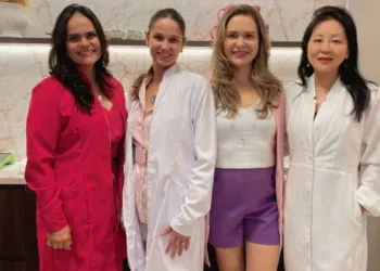 Registro de competência e beleza de Lais Bitencourt, Natalia Moreno, Janaina Longuini e Vanessa Maeda em recente evento na loja Dra. Cherie