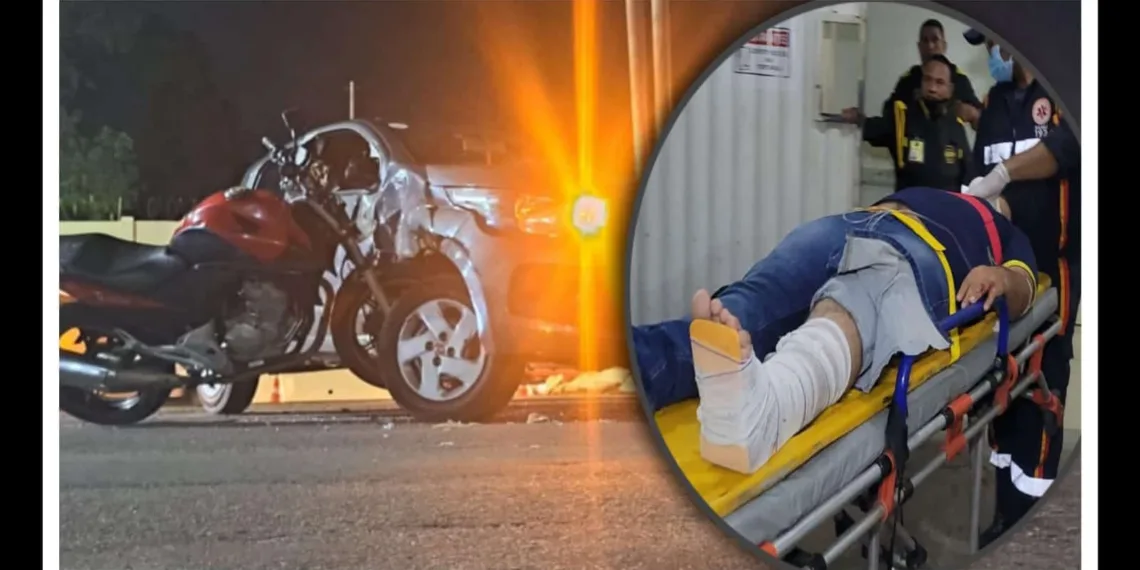 Na Capital, motorista avança preferencial e causa acidente deixando motociclista ferido