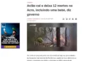 Desastre aéreo no Acre ganha destaque na mídia nacional e internacional