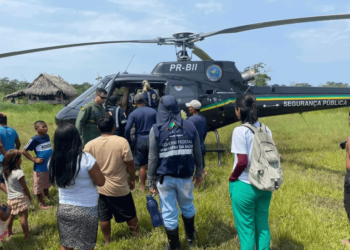 Idoso passa mal, é resgatado por helicóptero e levado ao Pronto-Socorro de Rio Branco