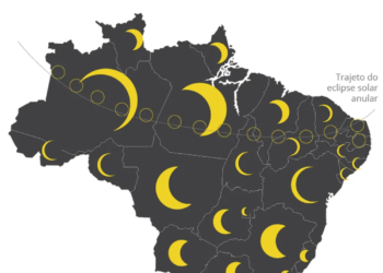 Mapa mostra como eclipse deste sábado será visto em cada região
