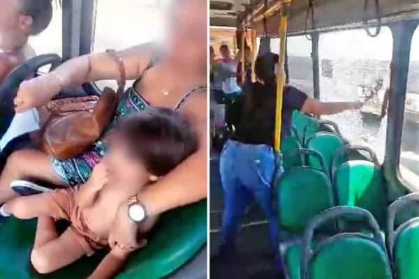 Mãe quebra janela de ônibus após criança passar mal com o calor, no RJ