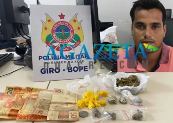 Dupla suspeita de tráfico de drogas é presa pela PM, em Rio Branco