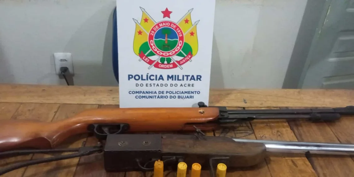 Polícia Militar apreende armas de fogo em ramal no interior do Acre