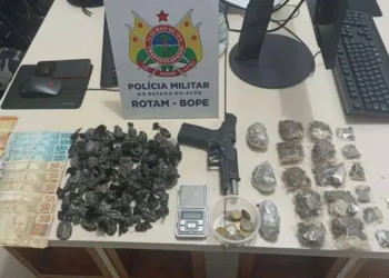 Polícia Militar desarticula ponto de venda de drogas na capital e apreende arma