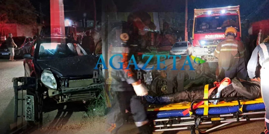 Após sair de igreja, homem perde controle de carro e bate em poste; acidente deixa testemunhas apavoradas