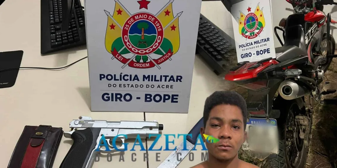 Assaltante é preso pela Polícia Militar após roubar moto de trabalhador
