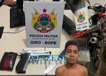 Assaltante é preso pela Polícia Militar após roubar moto de trabalhador