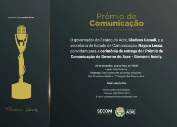 Será no próximo dia 20, nos domínios do buffet Grand Reserva, a cerimônia de entrega do 1º Prêmio de Comunicação do governo do Estado Giovanni Acioly