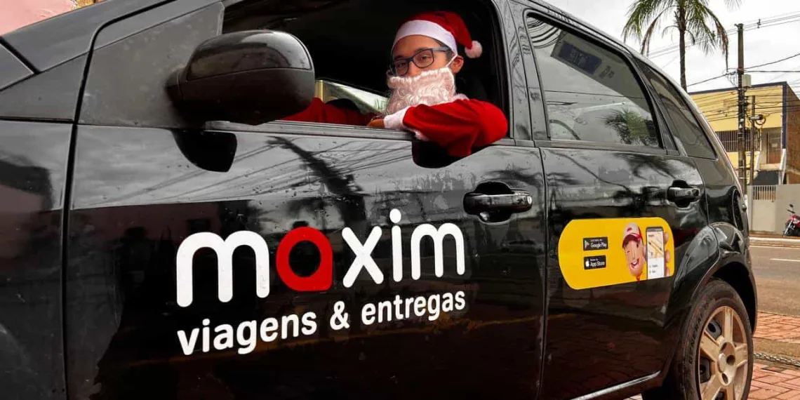 Passageiros da Maxim em Rio Branco estão “andando de trenó” com o Papai Noel ao solicitarem uma viagem