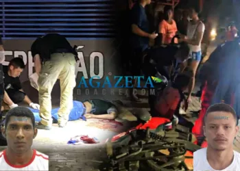 Dupla é abordada na curva Rabo da Besta, em Rio Branco, e é alvejada por bandidos; um morre