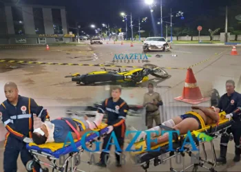 Colisão entre carro e moto deixa casal com várias fraturas