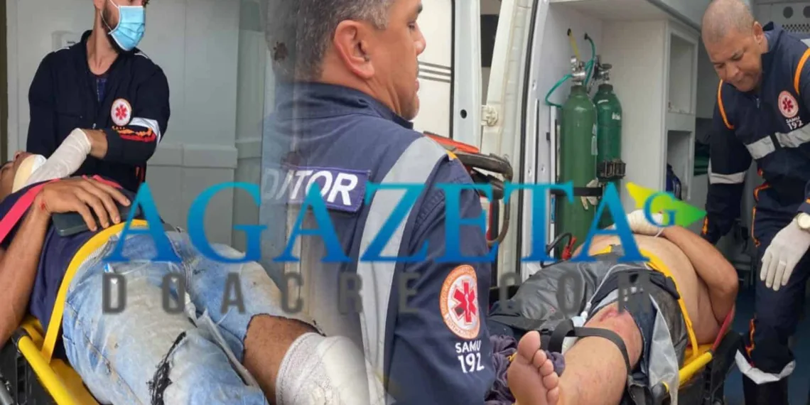 Motorista de aplicativo e garupa sofrem acidente e vão parar no PS de Rio Branco