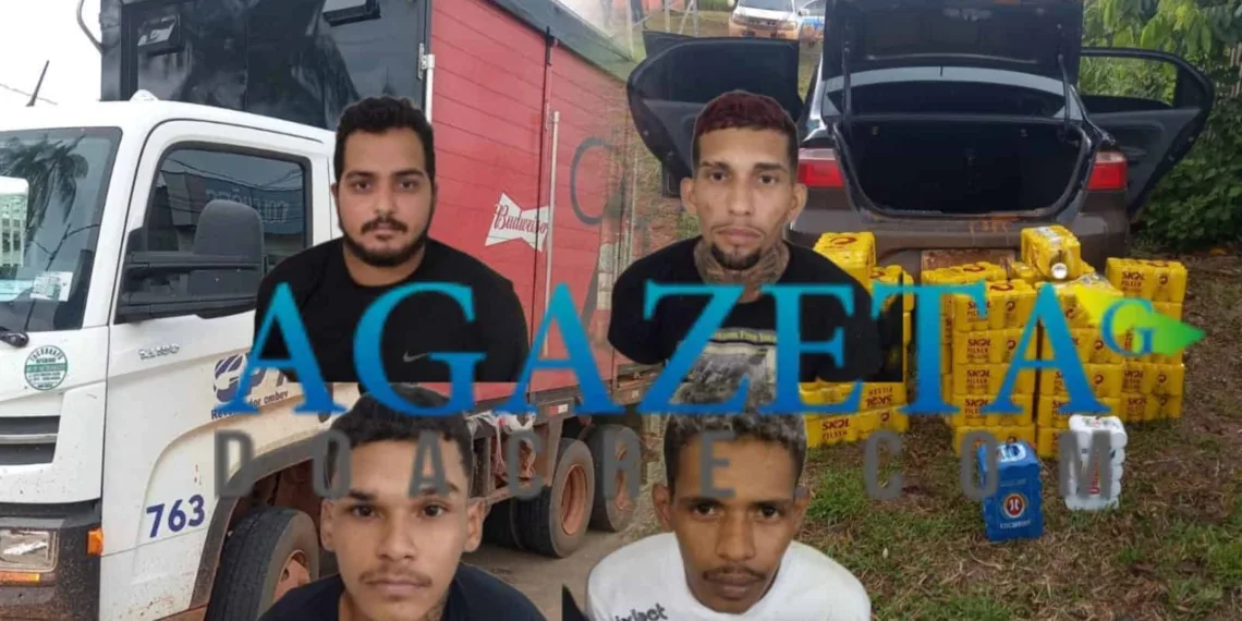 Assaltantes roubam carga de cerveja de caminhão e são presos após cerco policial