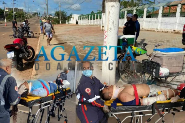 Colisão entre motos deixa duas pessoas gravemente feridas