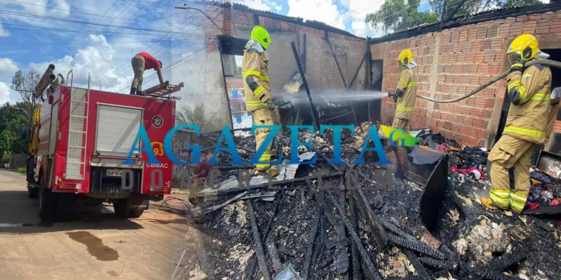 Casa pega fogo e fica totalmente destruída em Rio Branco
