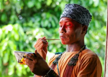 Várias etnias se reúnem para o festival do Povo Arara, em Porto Walter. Foto: Marcos Vicentti/Secom