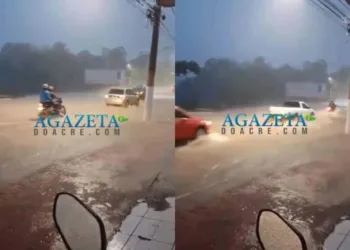 Forte chuva deixa prejuízos na capital acreana e eleva nível do Rio Acre