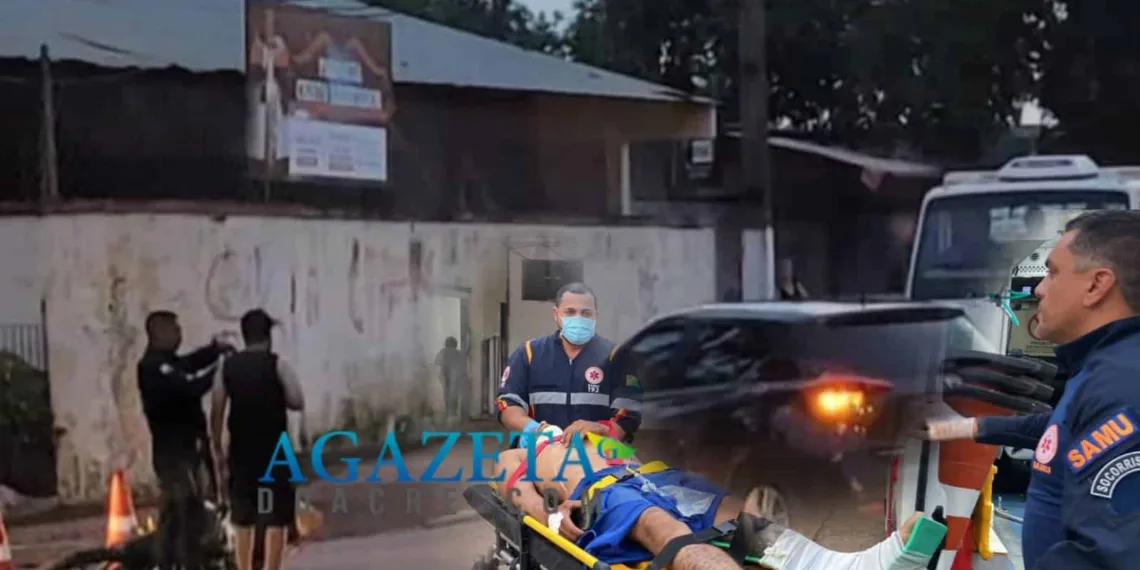 Motoqueiro é arremessado em colisão na Baixada da Sobral