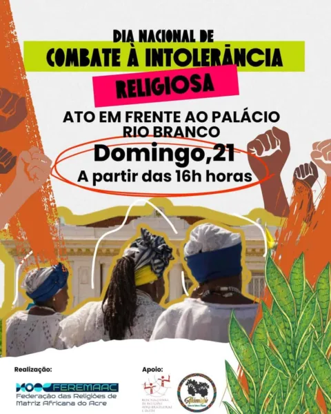 Cobrando respeito, lideranças religiosas organizam ato de enfrentamento à intolerância, em Rio Branco