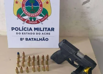 Polícia prende faccionado com arma e munições, no interior do Acre