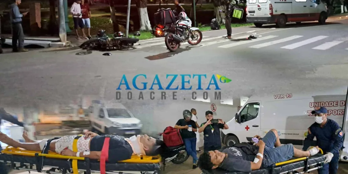 Colisão entre motocicletas deixa duas pessoas gravemente feridas em Rio Branco