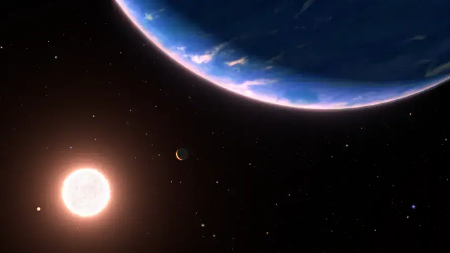 Nasa descobriu o menor planeta com atmosfera rica em água de que se tem registro — Foto: NASA/ESA/Leah Hustak (STScI)/Ralf Crawford (STScI)
