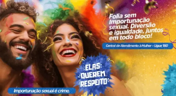 Semulher realiza campanha contra o assédio e a importunação sexual no Carnaval