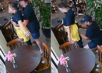 Vídeo mostra falso massagista apertando seios e nádegas de vítima — Foto: Reprodução
