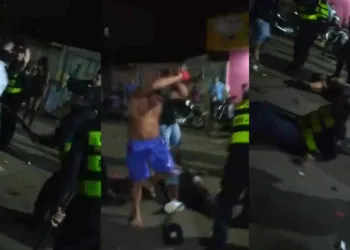 Vídeo mostra briga generalizada entre policias e populares em Rio Branco