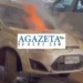 Carro pega fogo em estacionamento de supermercado na capital