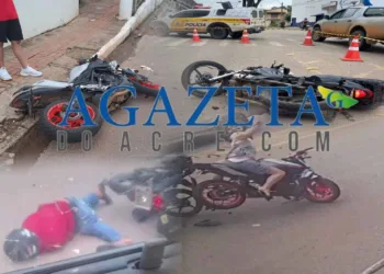 Vídeo mostra momento do grave acidente entre motociclistas, no Bairro Bosque