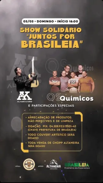 Confraria Gastrobar realiza show solidário para ajudar vítimas de enchente em Brasiléia neste domingo