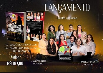 O livro “Gladiadoras do Empreendedorismo” será lançado durante um jantar com network no dia 23 de março, no Restaurante Pão de Queijo