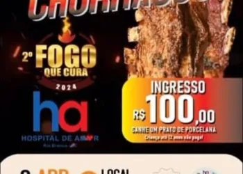 No dia 6 de abril, acontecerá a 2ª edição do Churrasco Fogo que Cura, na Chácara Modelo, em prol do Hospital do Amor de Rio Branco