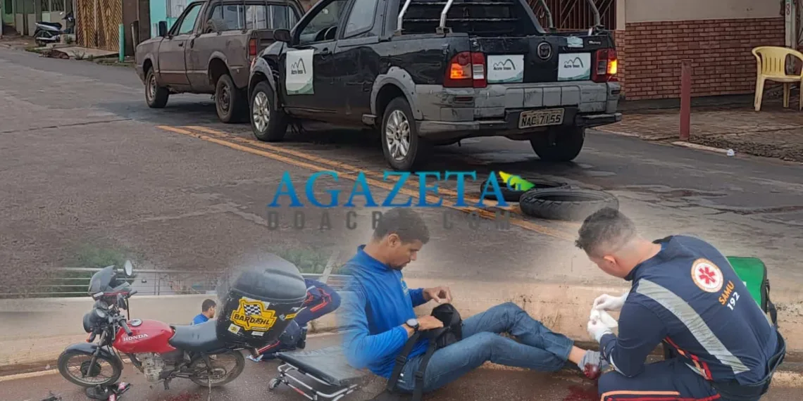 Carro desgovernado colide contra motoboy em ponte de Rio Branco; condutor foge sem prestar socorro