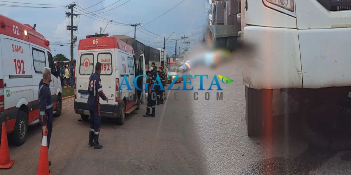 Ciclista tem cabeça esmagada por carreta em Rio Branco