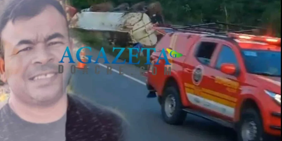 Carreta tomba na BR-364 e motorista morre no dia do aniversário da esposa