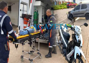 Colisão entre carro e moto deixa mulher ferida em Rio Branco